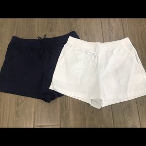 2 GAP COTTON SHORTS - navy & white L